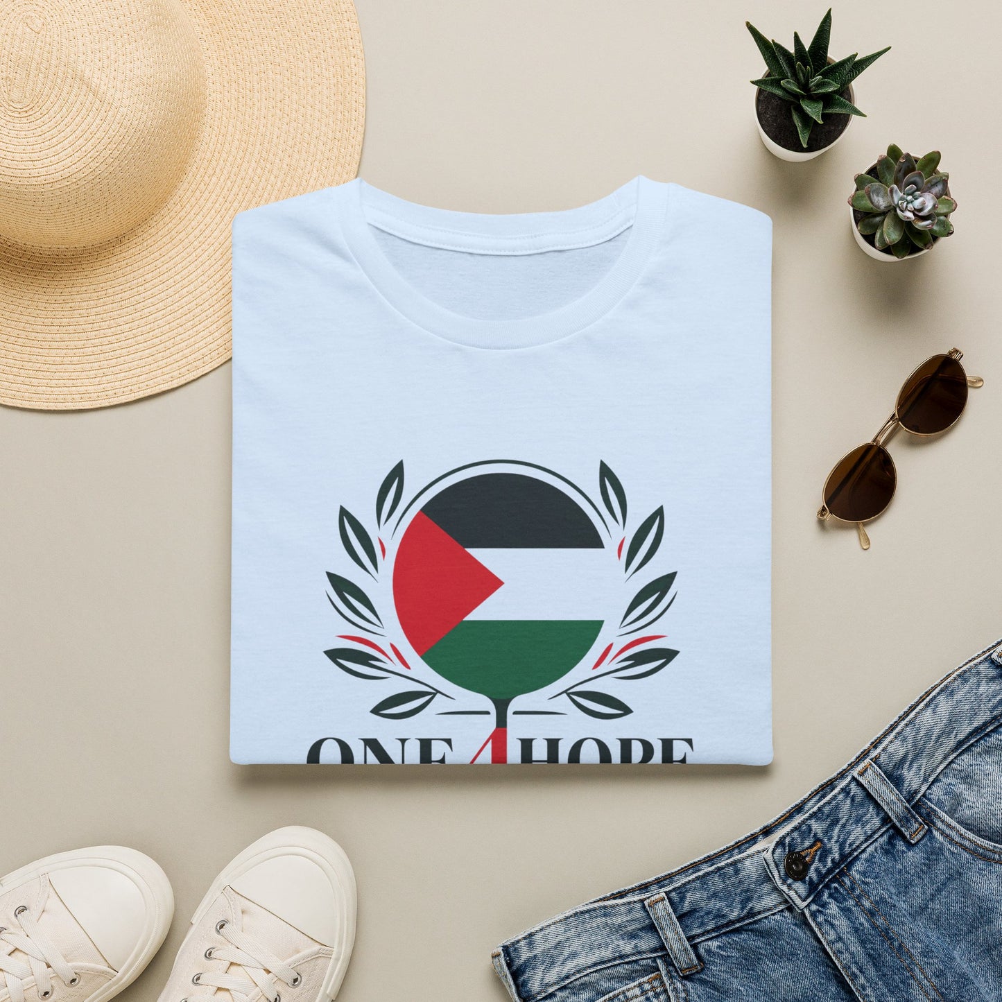 One 4 Hope Palestinian Flag T-Shirt — Solidarity Tee for Palestine