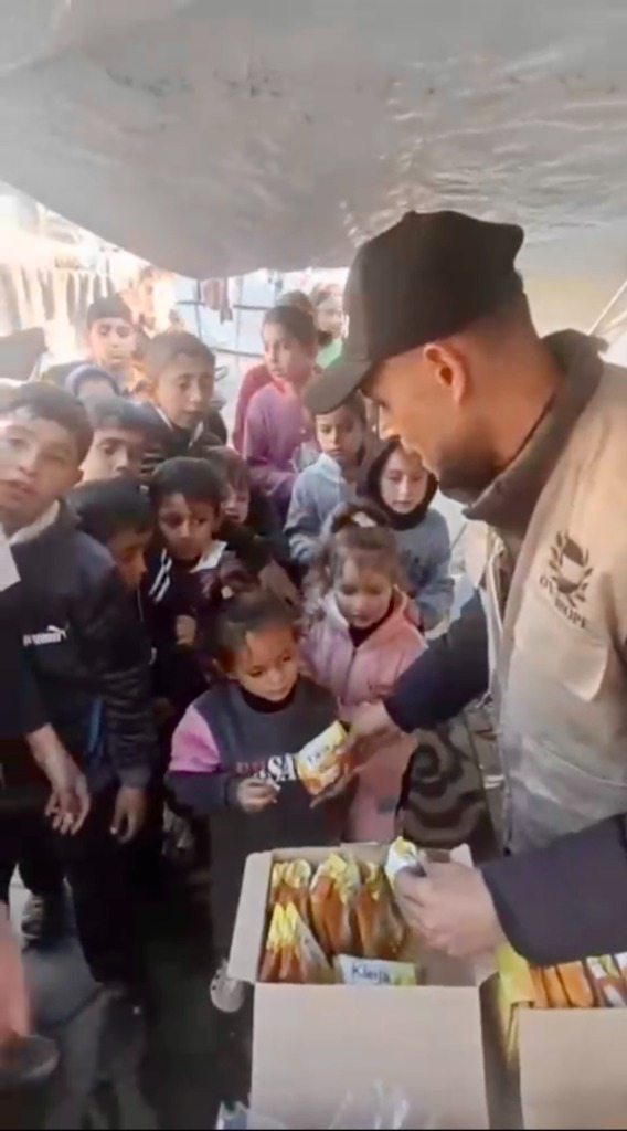 Distribution of supplies to children